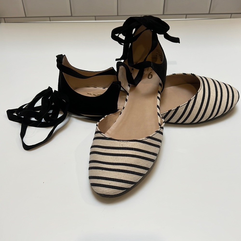 Black and white striped flats- Mix No.6